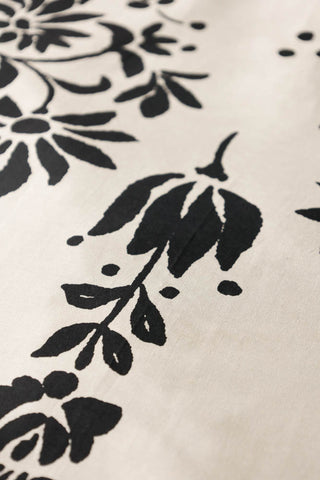 Image of the print on the Floral Folk Duvet Cover and Pillow Case Set - Four Sizes Available