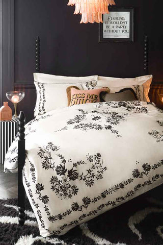 Lifestyle image of the Floral Folk Duvet Cover and Pillow Case Set - Four Sizes Available