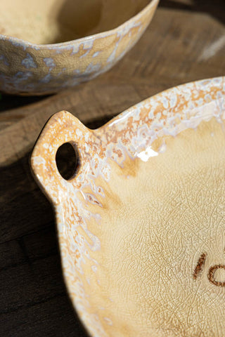 Close-up image of the Food Lovers Ceramic Serving Bowl