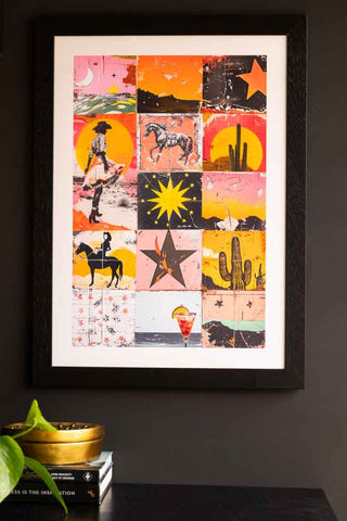 Lifestyle image of the Sunset Wild West Print - Framed Or Unframed Available