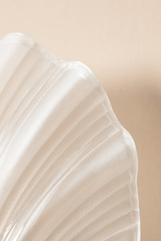 Detail of the shell shade of the Stunning Frosted Glass Shell Wall Light 