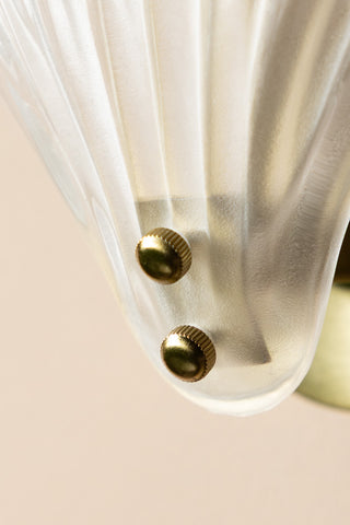 Detail of the Stunning Frosted Glass Shell Wall Light 