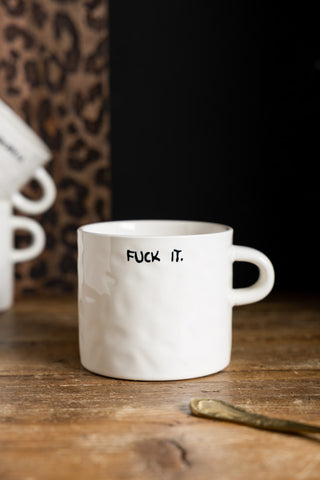 Lifestyle image of the Fuck It Mug