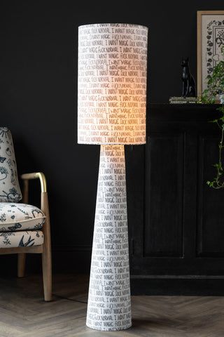 Lifestyle image of the Fuck Normal, I Want Magic Print Floor Lamp