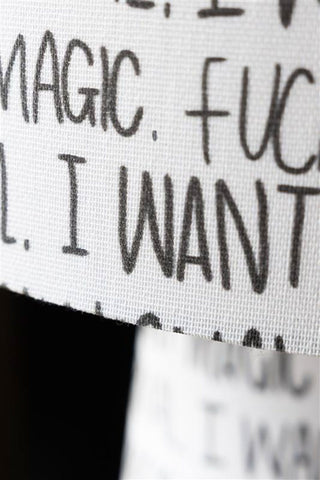 Close-up image of the Fuck Normal, I Want Magic Print Floor Lamp