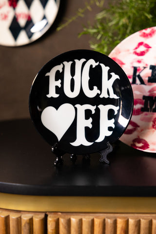 Detail image of the Fuck Off Decorative Wall Plate