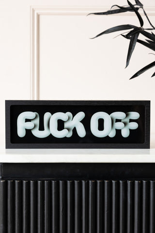 The Fuck Off Light Box on a white surface.