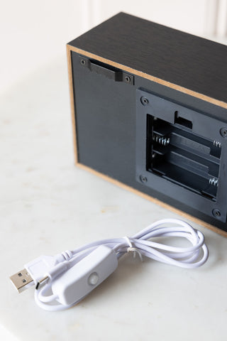 The back of the Fuck Off Light Box and the supplied cable.