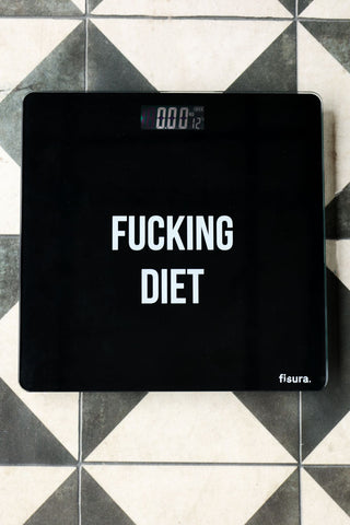Lifestyle image of the Fucking Diet Bathroom Scales