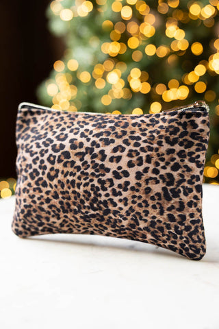 The back of the Full of Shit Leopard Print Canvas Pouch. 