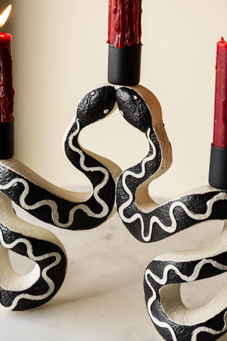 Detail image of the Gemini Snake Candelabra