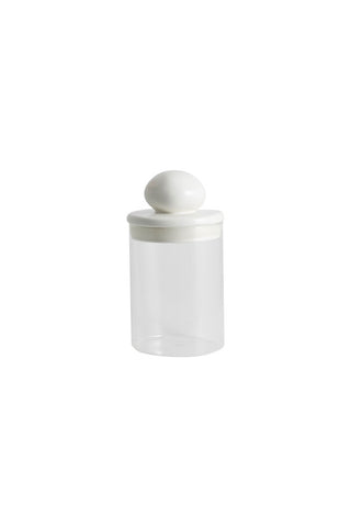 Cutout image of the Glass Storage Jar With White Ceramic Lid - Small