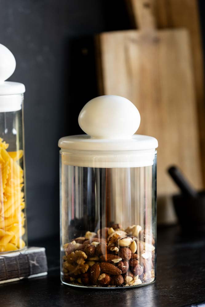 Glass Storage Jar With White Ceramic Lid Small Rockett St George
