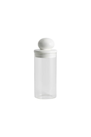 Cutout image of the Glass Storage Jar With White Ceramic Lid - Tall