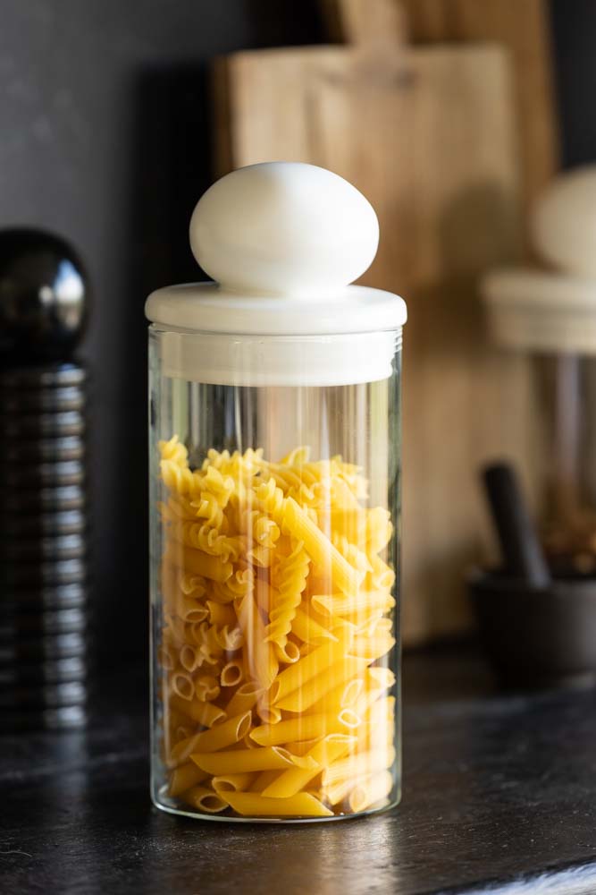 Glass Storage Jar With White Ceramic Lid Tall Rockett St George