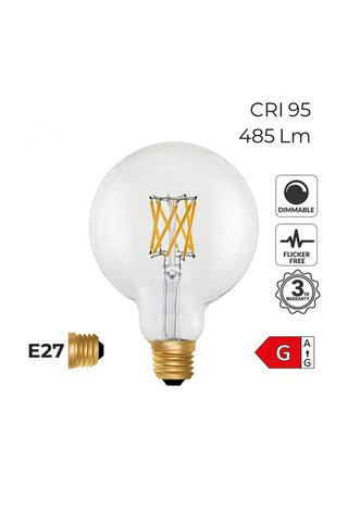 Detail image of the Globe E27 6W Clear LED Light Bulb