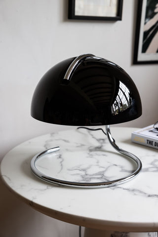Image of the Retro Black Glass Table Lamp