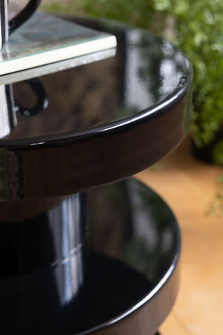 Detail image of the Glossy Black Side Table