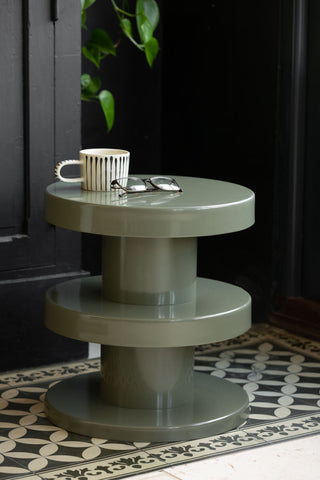 Image of the Glossy Olive Green Side Table