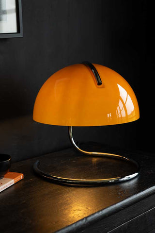 Image of the Retro Orange Glass Table Lamp on