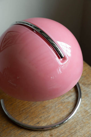 Close-up image of the Retro Pink Glass Table Lamp