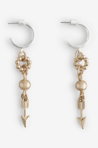 The Gold Arrow Earrings on a white background.
