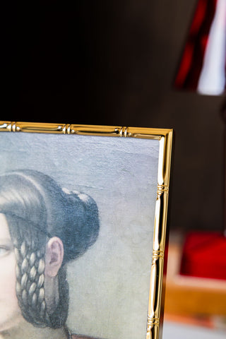 Close-up image of the Gold Bamboo Effect Photo Frame