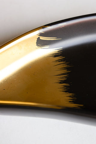 Detail image of the finish of the Gold Banana Serving Bowl.