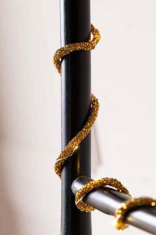 Lifestyle image of the Gold Beaded Garland with Fairy Lights