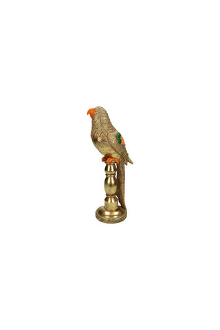 Image of the Gloria Gold Bird Ornament on a white background