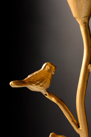 Detail image of the Gold Branch & Flower Candle Holder