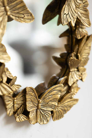 Detail image of the Gold Butterfly Mirror