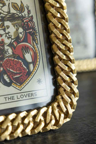 Close-up image of the Gold Chain Photo Frame