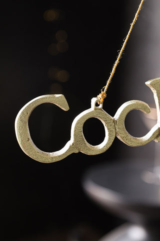Close-up image of the Gold Cocktails Christmas Decoration