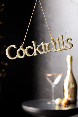 Lifestyle image of the Gold Cocktails Christmas Decoration