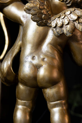 Close-up of the back of the Gold Cupid Table Lamp.