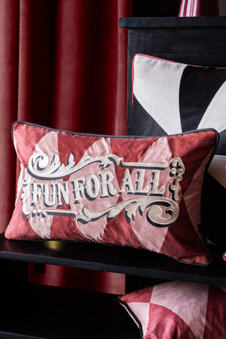 Image of the Gold Embroidered Fun For All Cushion