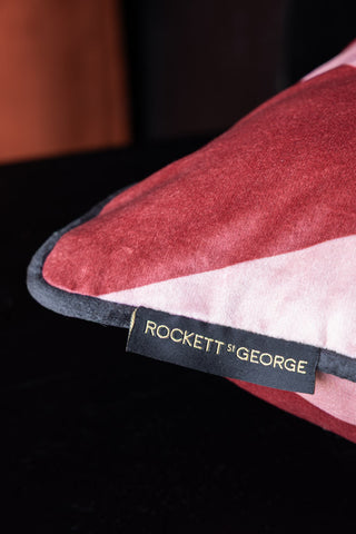 Image of the label on the Gold Embroidered Fun For All Cushion