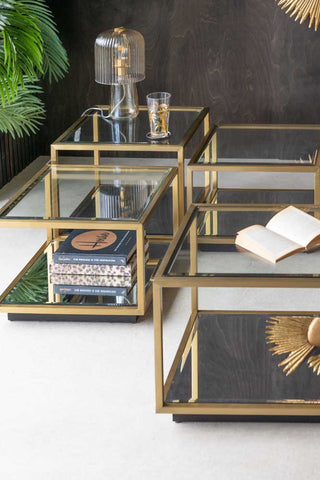 Image of the Gold Glass Modular Coffee Table