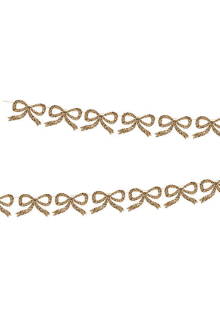 Cutout image of the Gold Glitter Bow Decorative Garland.