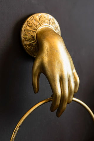 Close up of the Gold Hand Towel Rail 