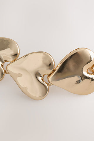 Close-up of the Gold Heart Bracelet.