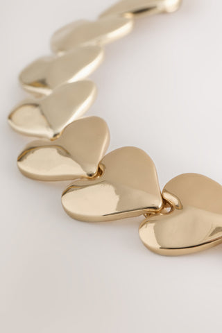 Close-up of the Gold Heart Necklace.