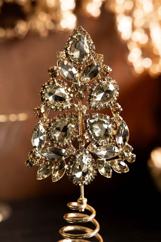 Close-up of the Gold Jewelled Christmas Tree Topper.