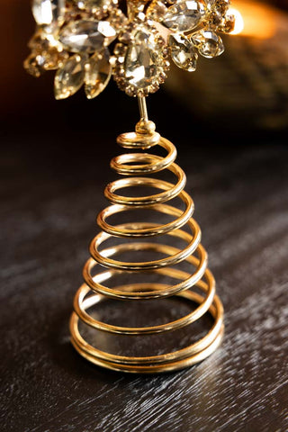 Close-up of the base of the Gold Jewelled Christmas Tree Topper.