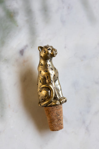 Image of the Gold Leopard Bottle Stopper