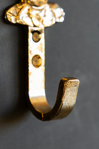 Close-up image of the Gold Lobster Coat Hook