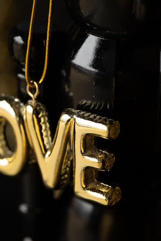 Detail image of the Gold Love Christmas Decoration