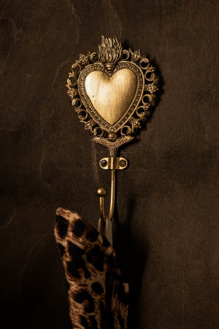 Image of the Gold Milagro Heart Wall Hook