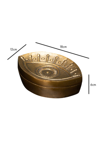 Dimension image of the Gold Mystic Eye Trinket Box
